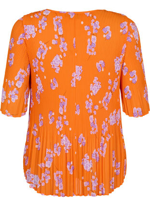 Pleated blouse in flower print, Exuberance Flower, Packshot image number 1