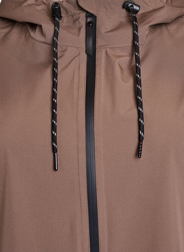 Rain jacket with pockets and hood, Brown, Packshot image number 2