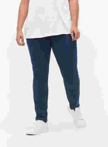Extra slim Sanna jeans with regular waist, Dark blue, Model image number 2