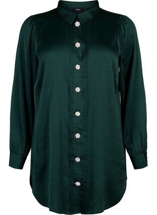 Long shirt with pearl buttons, Scarab, Packshot image number 0
