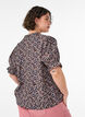Floral viscose blouse with short sleeves and smock details, Blue, Model image number 2