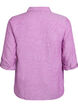 Shirt in linen and viscose with 3/4 sleeves, Purple, Packshot image number 1