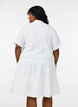 Short A-line dress in cotton muslin, White, Model image number 2