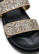Wide fit - Glitter sandal with Velcro closure, Gold, Packshot image number 3