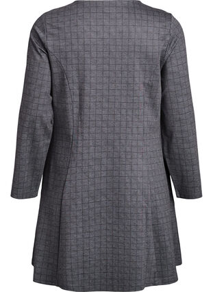 grey pattern dress Wool Midi Flare Dress