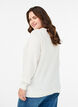 Knit blouse in cotton with textured pattern, Vanilla, Model image number 2