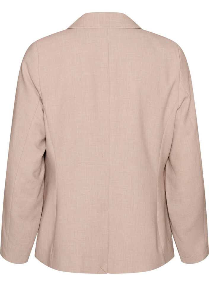 Classic blazer with single button closure and pockets, Beige, Packshot image number 1