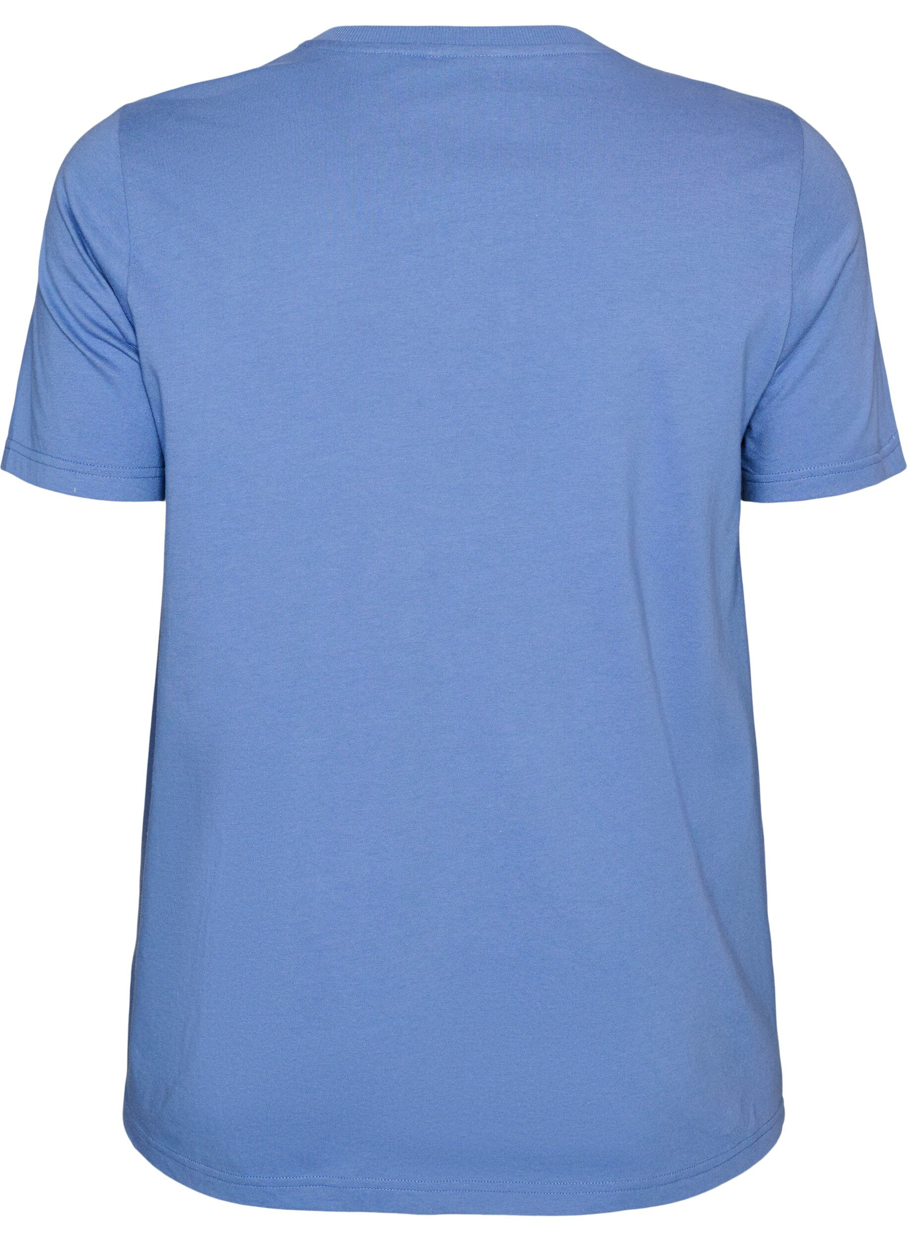 ZizzifashionOrganic cotton T-shirt with front print, Blue, Packshot image number 1