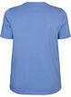 Organic cotton T-shirt with front print, Blue, Packshot image number 1