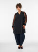 Tunic with sheer lace sleeves, Black, Model image number 1