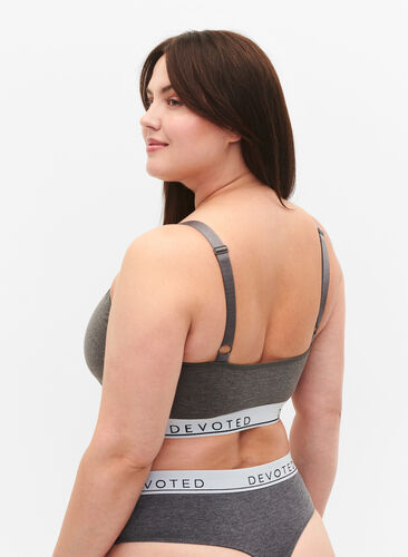 Soft bra with adjustable straps, Medium Grey Melange, Model image number 1