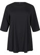 A-shape tunic with 3/4 sleeves, Black, Packshot image number 0