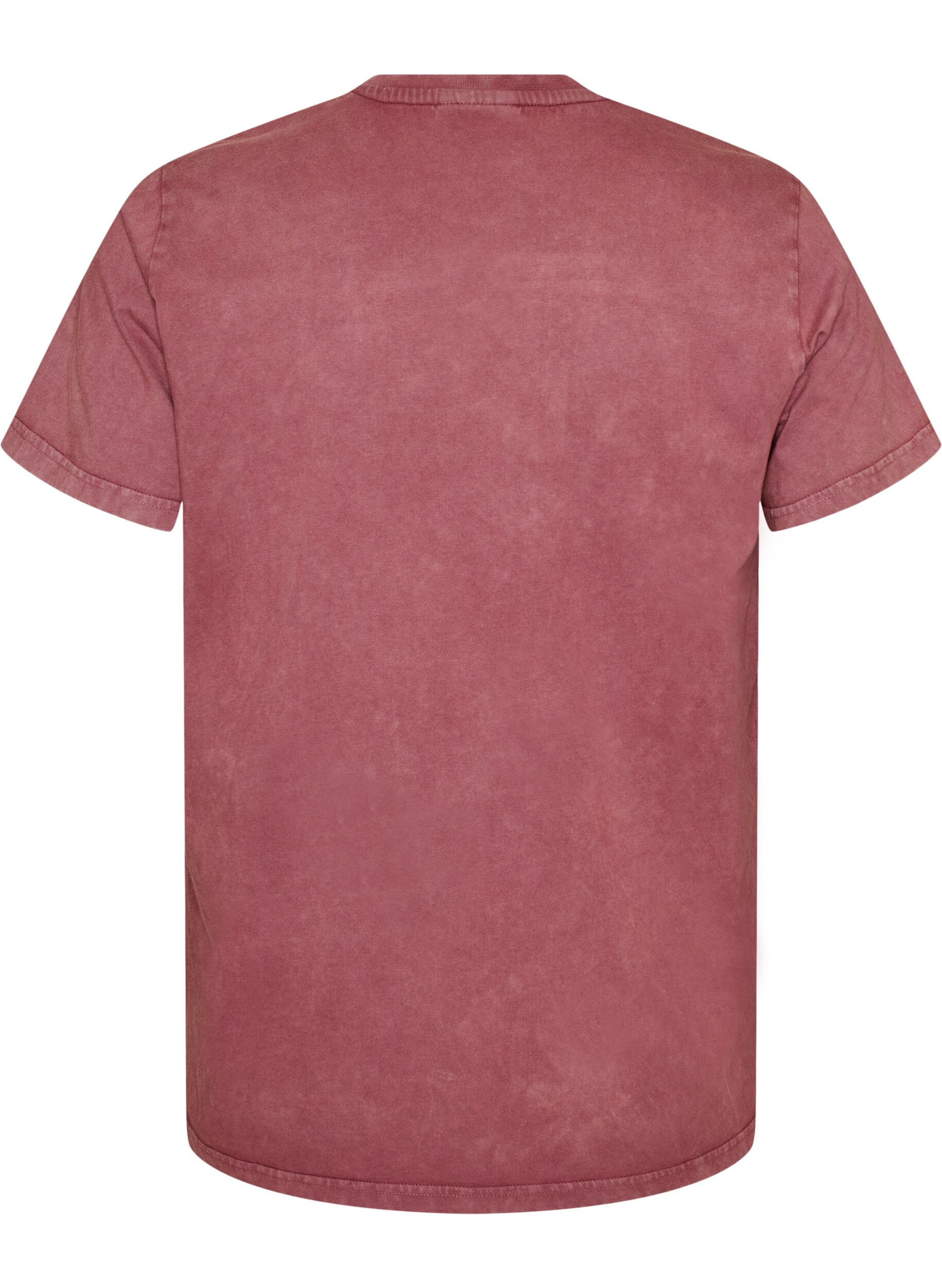 ZizzifashionCotton T-shirt with front print and a washed look, Red, Packshot image number 1