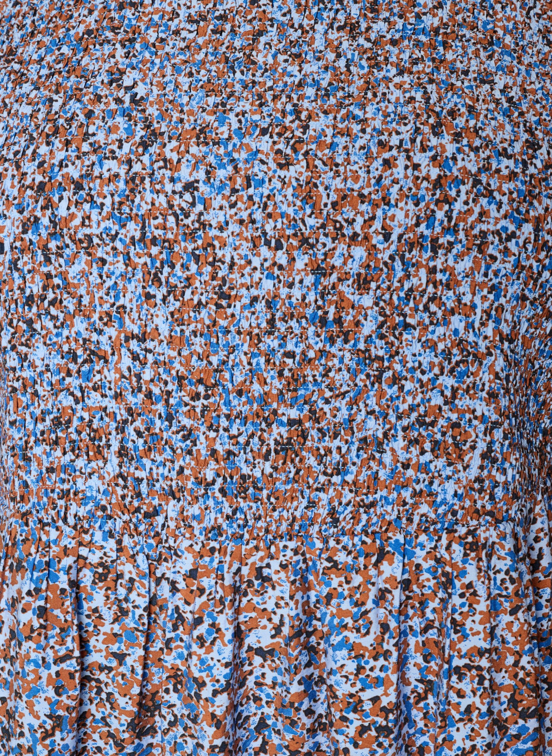 ZizzifashionViscose dress with smock and an all-over pattern, Light Blue, Packshot image number 2