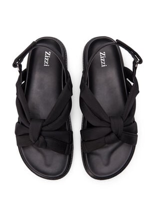 Wide fit sandal with knot detail, Black, Packshot image number 2