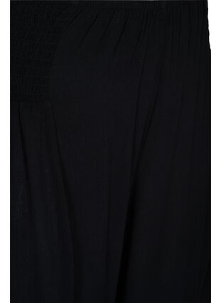 Loose-fitting trousers with smocking detail, Black, Packshot image number 2