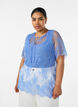 Short-sleeved lace blouse with tie-fastening, Purple, Model image number 0