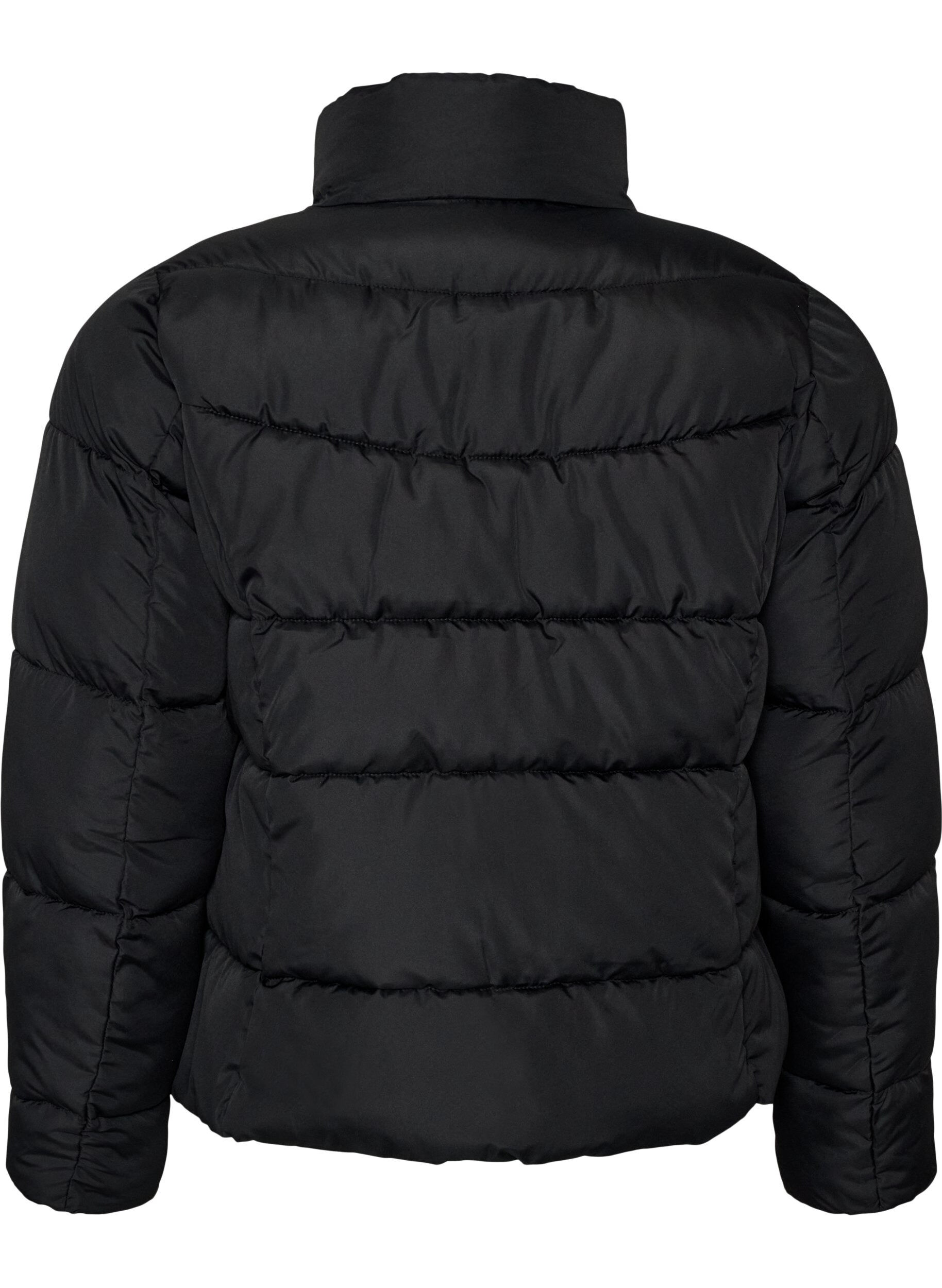 ZizzifashionShort puffer jacket with a high collar, Black, Packshot image number 1