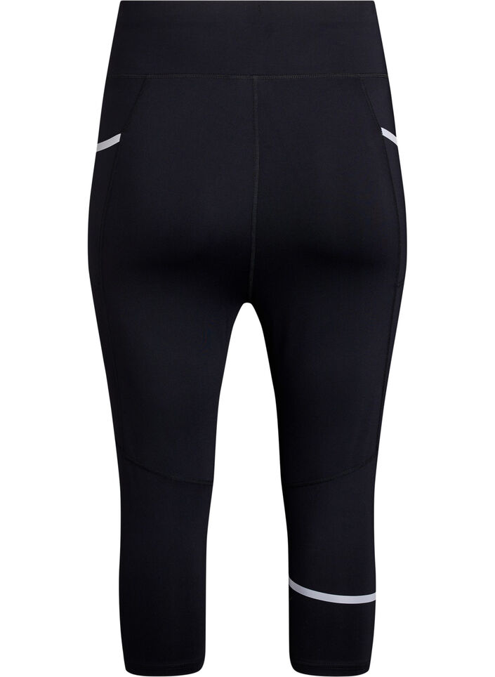 Capri running tights with light compression, Black, Packshot image number 1
