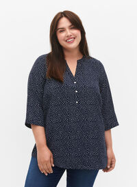 Blouse with 3/4 sleeves and print, Dot, Model