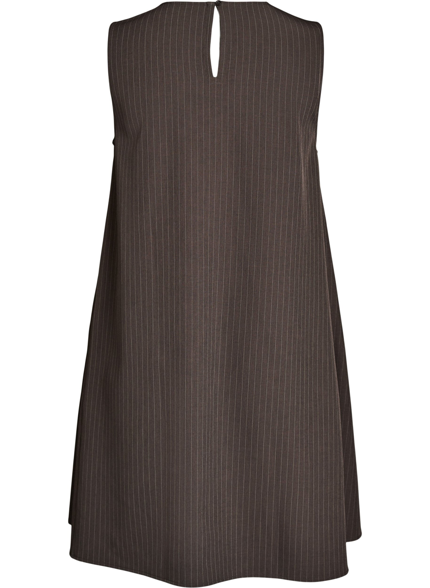 ZizzifashionSleeveless pinstripe A-line dress, Brown, Packshot image number 1