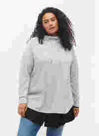 Sweatshirt with high collar, Light Grey Melange, Model