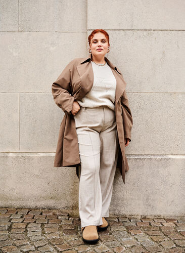 Trench coat with belt and slit, Chocolate Chip, Image image number 0