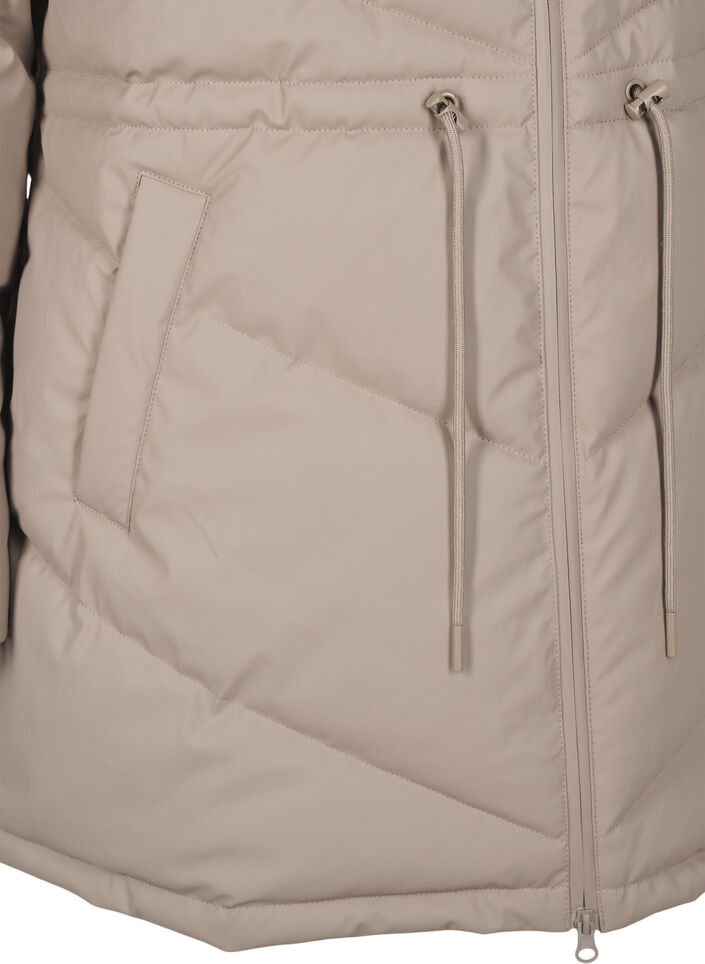 Water-repellent puffer jacket with hood, Beige, Packshot image number 3