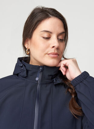 Hooded softshell jacket, Night Sky solid, Model image number 3