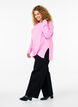 Knitted blouse with round neck, Begonia Pink Mel., Model image number 2