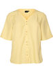 V-neck shirt blouse with short sleeves, Yellow, Packshot image number 0