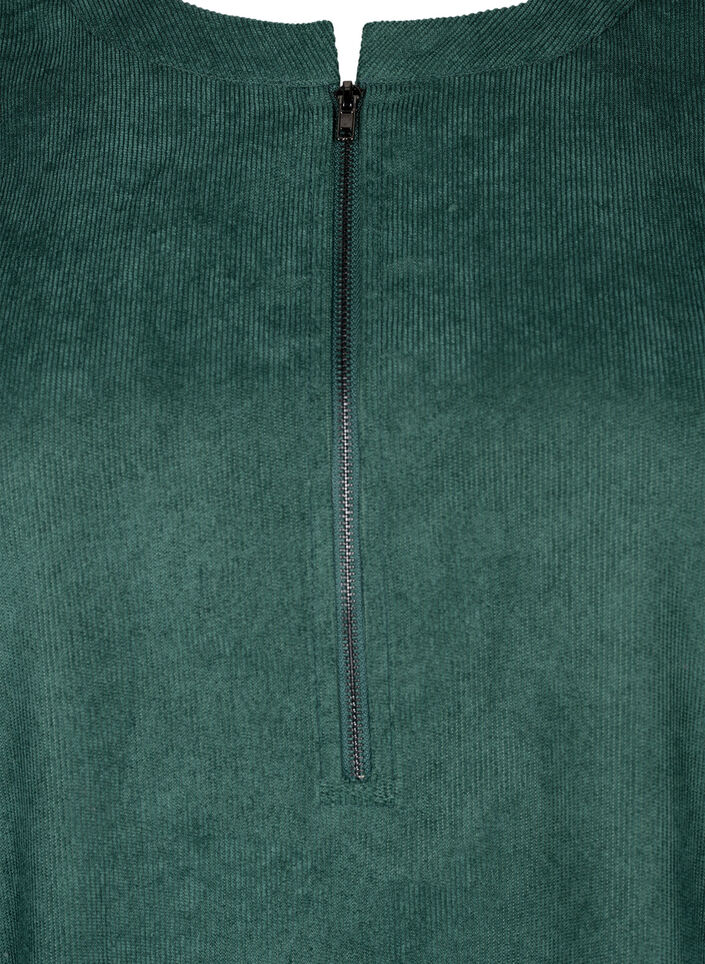 Velvet dress with a zip detail, Posy Green, Packshot image number 2