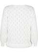 Pullover with hole pattern and boat neck	, Cloud Dancer, Packshot image number 1