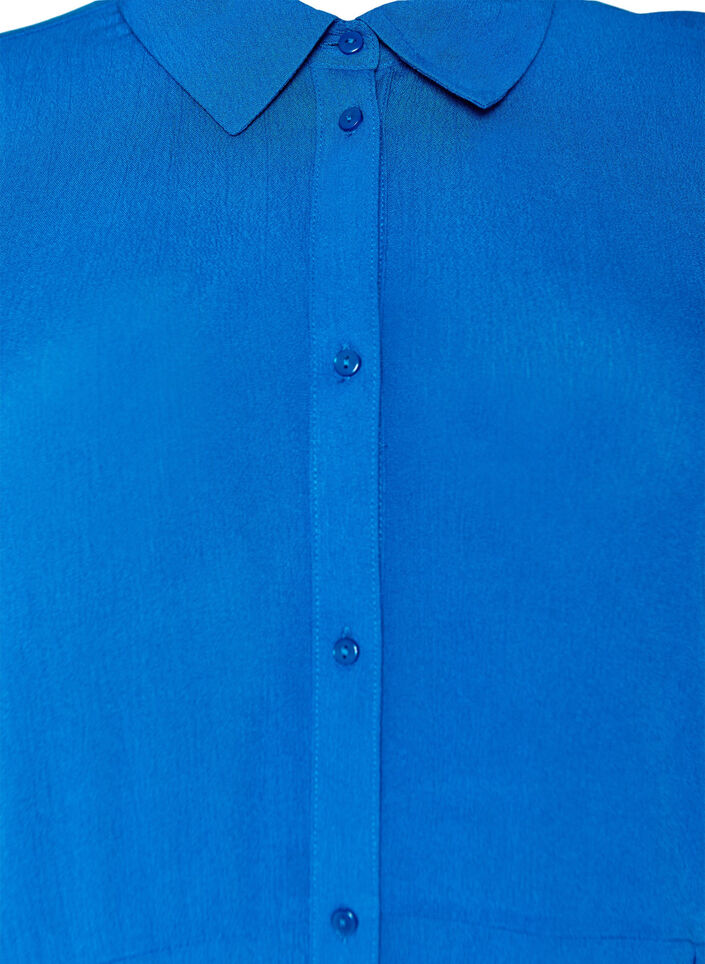 Midi shirt dress with short sleeves, Blue, Packshot image number 2