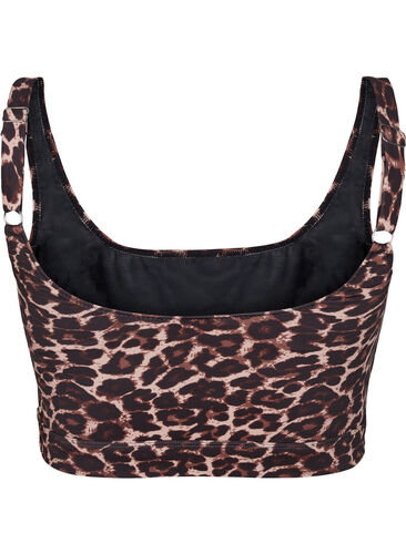 Printed bikini top with adjustable straps, Autentic Leopard, Packshot image number 1