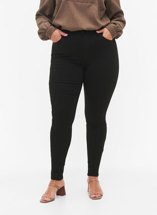 Stay black Amy jeans with high waist, Black, Model image number 2