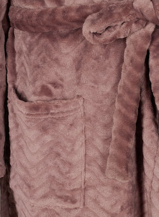 Short patterned dressing gown with pockets, Rose Taupe, Packshot image number 3