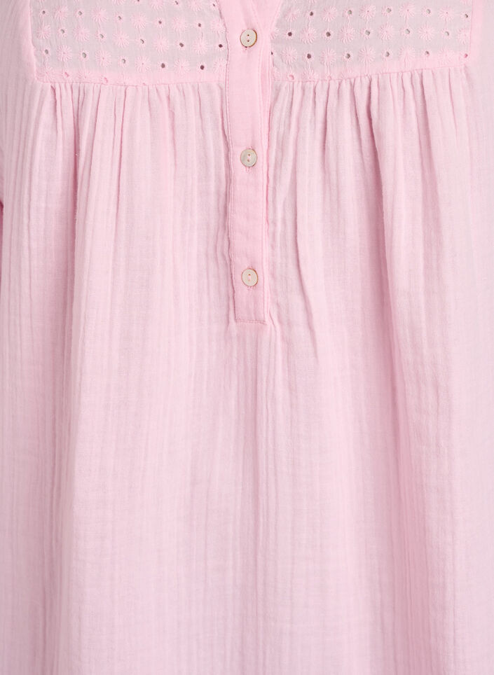 Cotton muslin tunic with broderie anglaise, Rose, Packshot image number 2