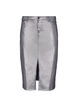 Silver coated midi skirt, Gun Sliver, Packshot image number 0