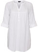 Cotton muslin tunic with broderie anglaise, White, Packshot image number 0