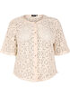 Crochet cardigan with short sleeves, Beige, Packshot image number 0