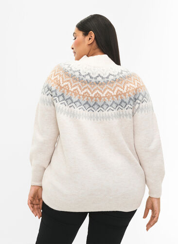 Pullover with pattern, Birch Mel. Comb, Model image number 1