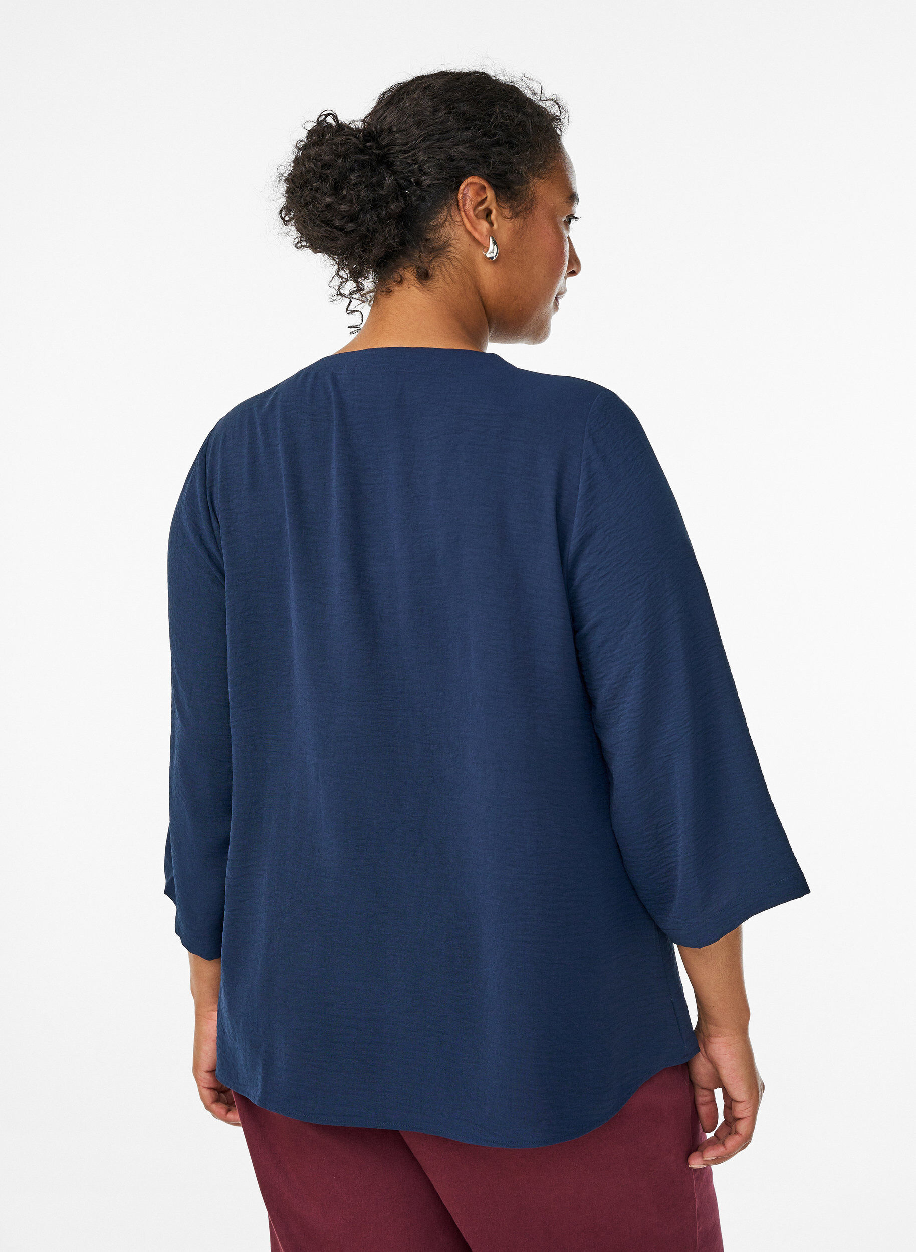 Zizzifashion FLASH - Blouse with 3/4 sleeves, Blue, Model image number 2
