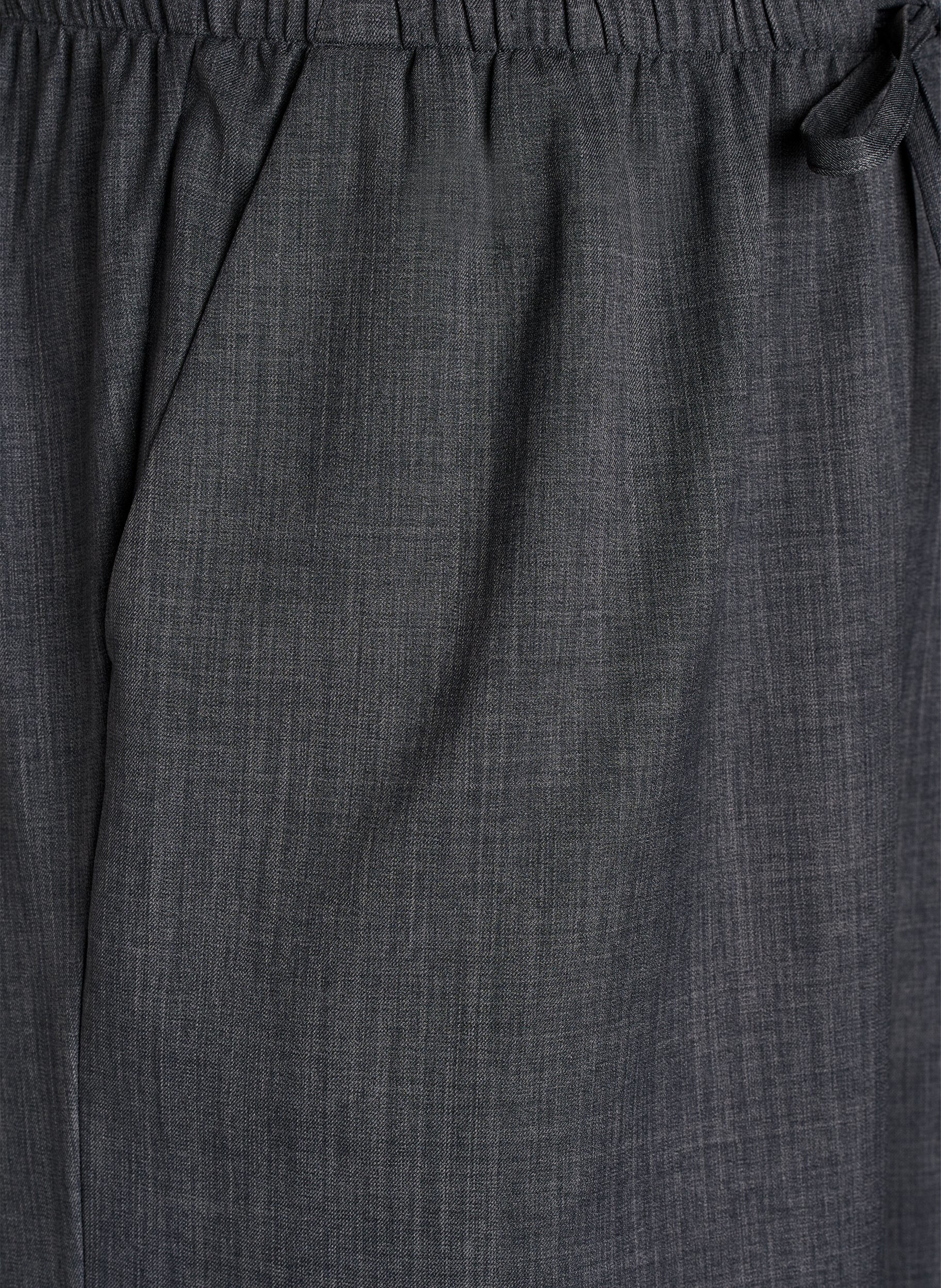 Zizzifashion High-waisted trousers with wide legs, Dark Grey, Packshot image number 2