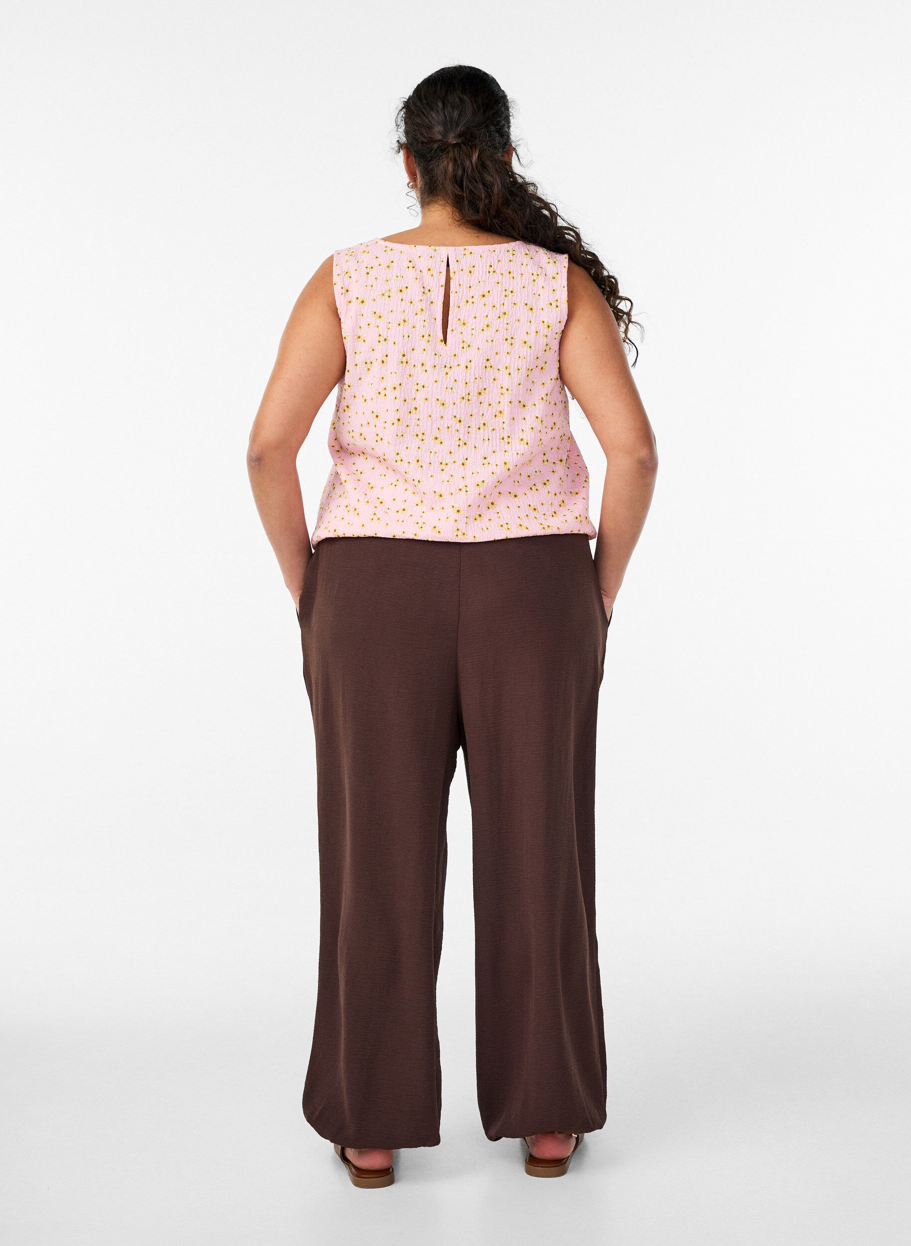ZizzifashionHigh-waisted balloon trousers, Brown, Model image number 1