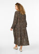 Printed viscose midi dress with long sleeves, Brown, Model image number 1