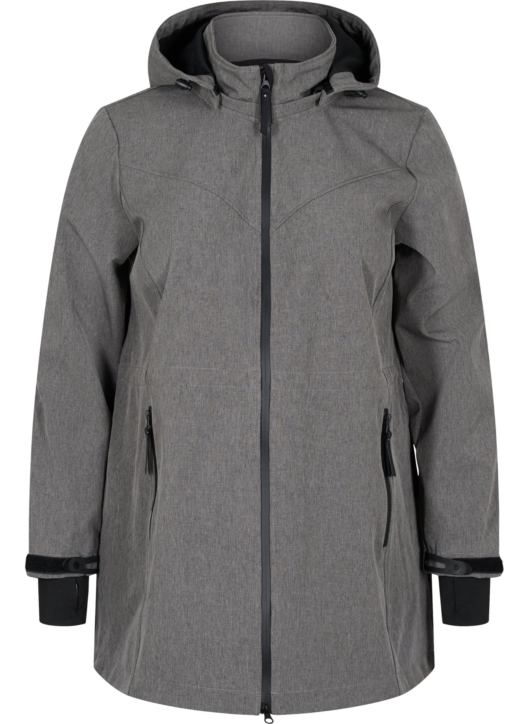 Softshell jacket with detachable hood 