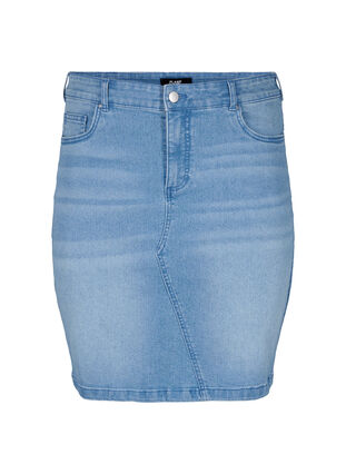 FLASH - Tight-fitting denim skirt, Light Blue Denim, Packshot image number 0
