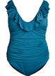 Swimsuit with ruffles and removable padding, Petrol, Packshot image number 0