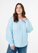 Cable knit cardigan with pearl buttons, Light Blue, Model image number 0